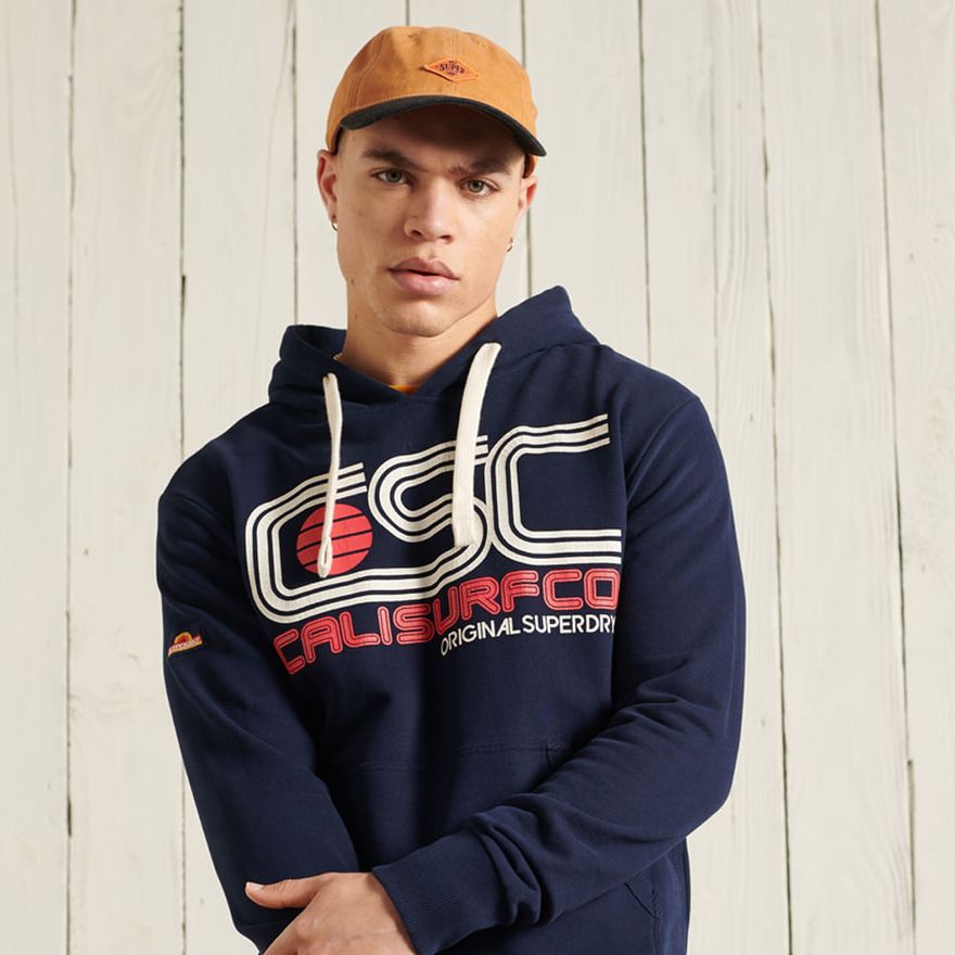 Buzo Hoodie Cerrado Para Hombre Cali Surf Graphic Overhead Ub Superdry -  thermos