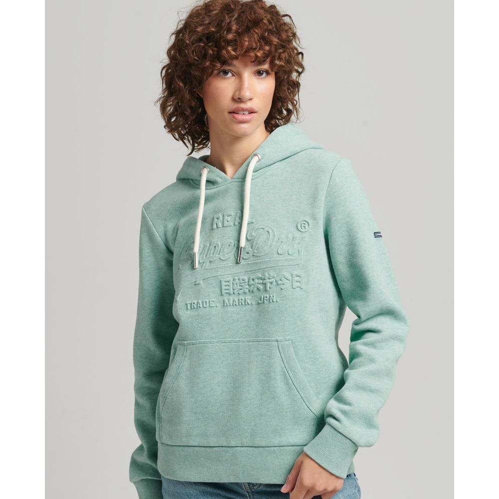 Buzo Hoodie Cerrado Para Mujer Vintage Logo Emboss Hood Superdry