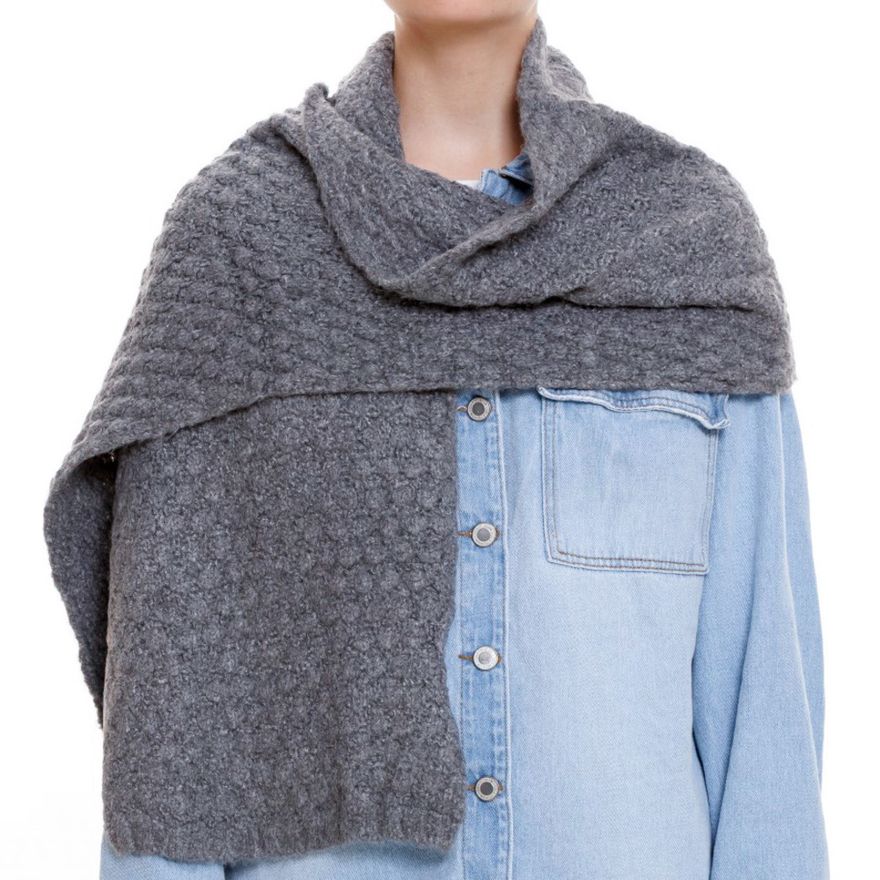 Shawl-Long-Heat-Knitted-THM-Gris